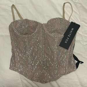 NWT White Fox Bustier Champagne